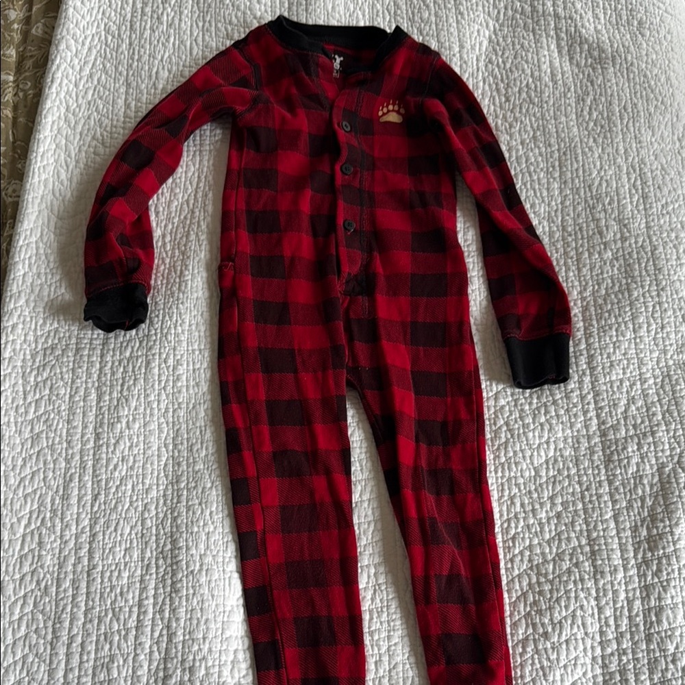 Red and Black Plaid Kids One Piece